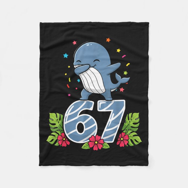 Couverture Polaire Six Seven Meme Dabbing Baby Whale 67 Funny Gen Z A (Devant)