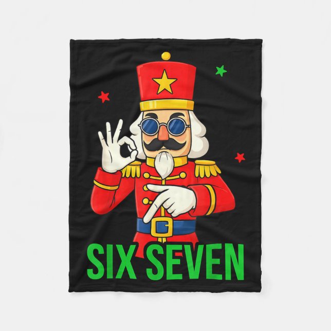 Couverture Polaire Six Seven Meme Funny Holiday Toy Soldier  (Devant)