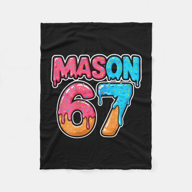 Couverture Polaire Six Seven Meme Mason 67 Crème Glacée Dégoulinante  (Devant)