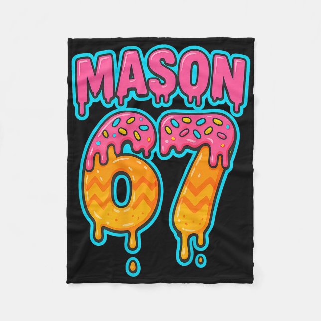 Couverture Polaire Six Seven Meme Mason 67 Crème Glacée Dégoulinante  (Devant)