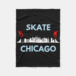 Couverture Polaire Skate Chicago Il Skateboarding Fans Chicago Skylin