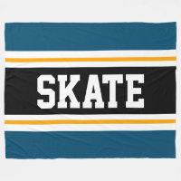 SKATE Large TURQUOISE Bleu Jaune Noir Rayures de c