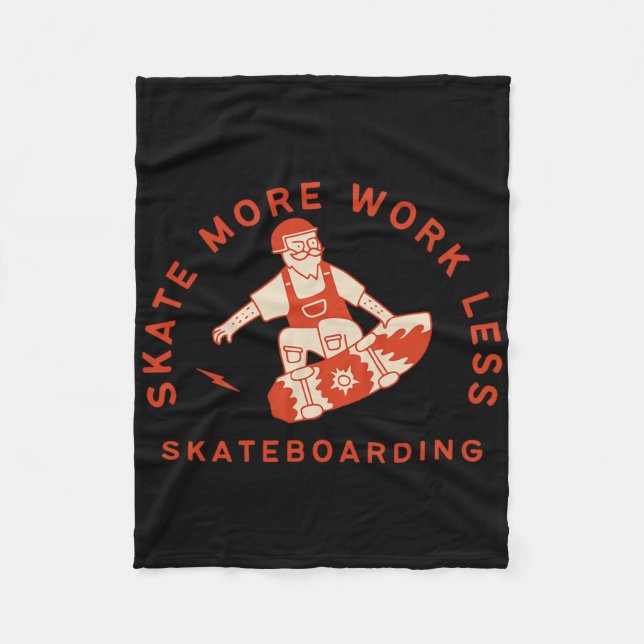 Couverture Polaire Skate More Work Less - Skateboarding Weekends Quot (Devant)