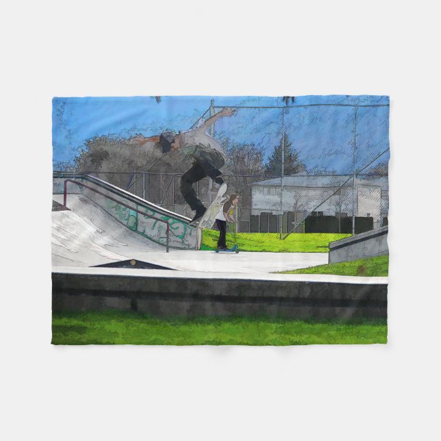 Couverture Polaire Skateboard Fool (Devant (Horizontal))