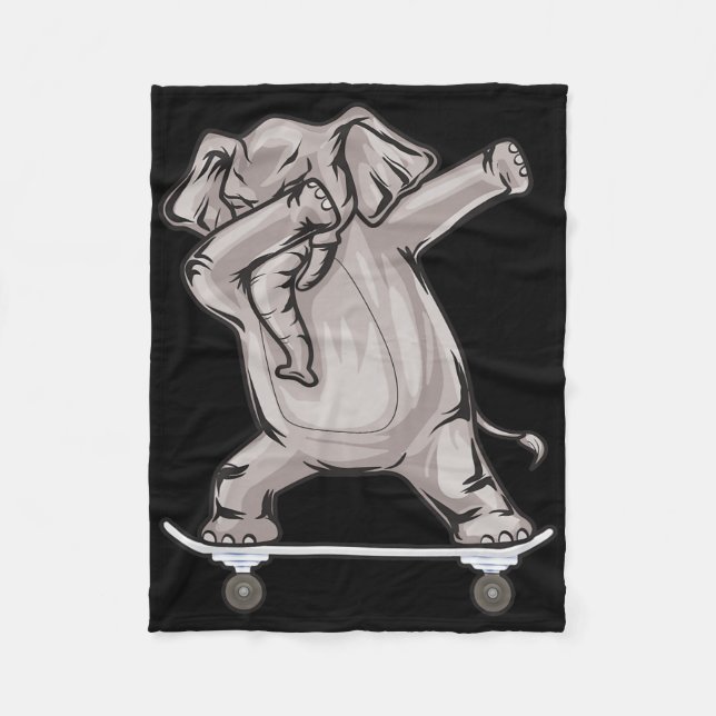 Couverture Polaire Skateboarding Elephant On Skateboard Gift For Skat (Devant)