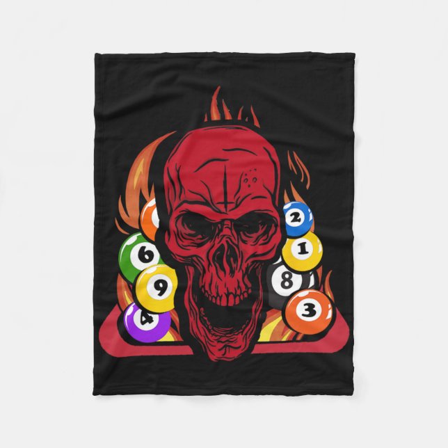 Couverture Polaire Skeleton Billard Joueur Snooker Pool Billard Rac (Devant)