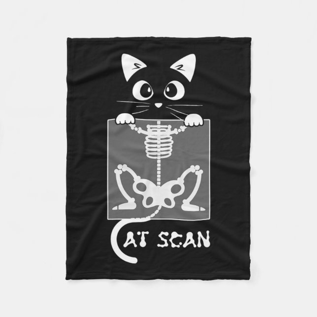 Couverture Polaire Skeleton Cat Scan Ct Scaning Funny X Ray Pun mème (Devant)