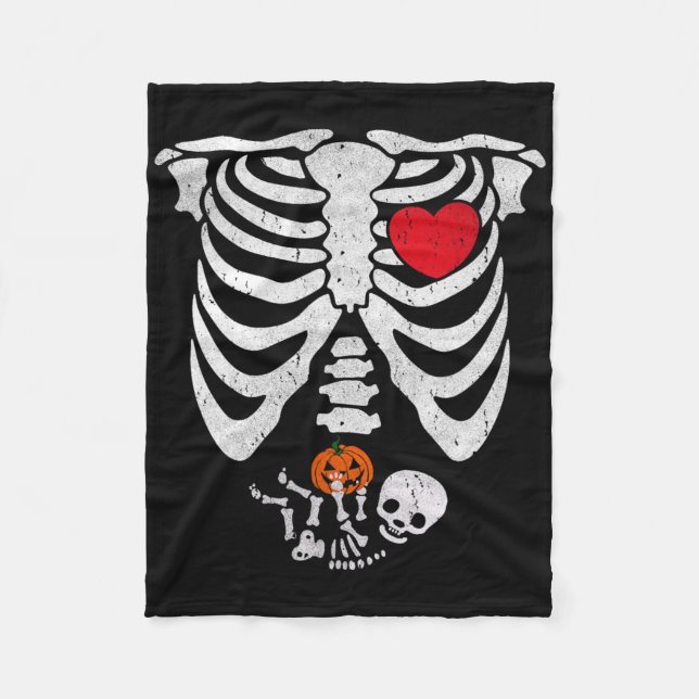 Couverture Polaire Skeleton Coeur Halloween Costumes Par (Devant)
