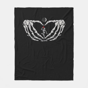 Couverture Polaire Skeleton Femme Avec Rouge Dans Le Coeur Fait De Ma