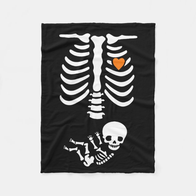 Couverture Polaire Skeleton Halloween Maternity Funny Pregnancy 2025  (Devant)