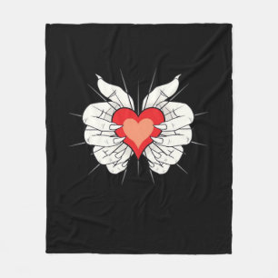 Couverture Polaire Skeleton Hands Heart Classic