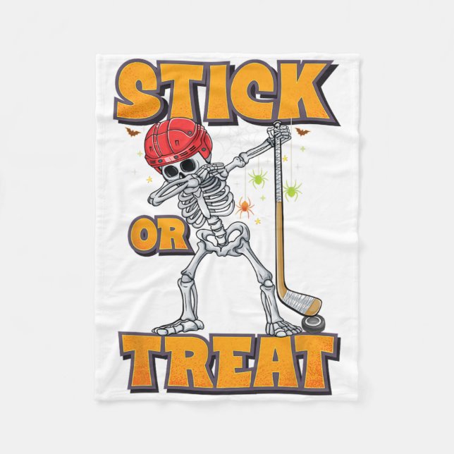 Couverture Polaire Skeleton Joueur de hockey sur glace Halloween Cost (Devant)