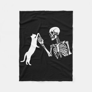 Couverture Polaire Skeleton Main Jouer Chat Amusant Halloween Costume