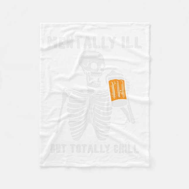 Couverture Polaire Skeleton Mental Ill Totalement Chill Fun Retro Hal (Devant)