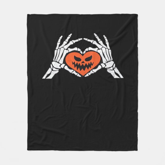 Couverture Polaire Skeleton Met Un Coeur Halloween Éffrayant Classiqu (Devant)