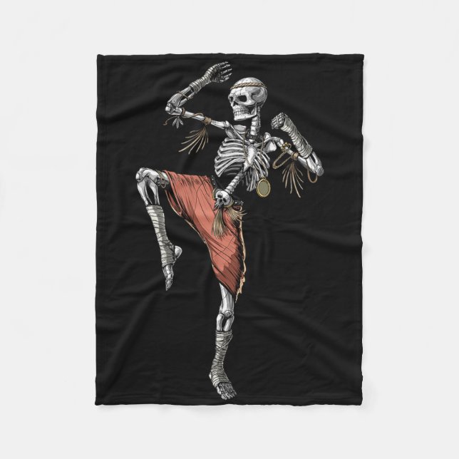Couverture Polaire Skeleton Muay Thai Boxing Karate Kickboxing Martia (Devant)
