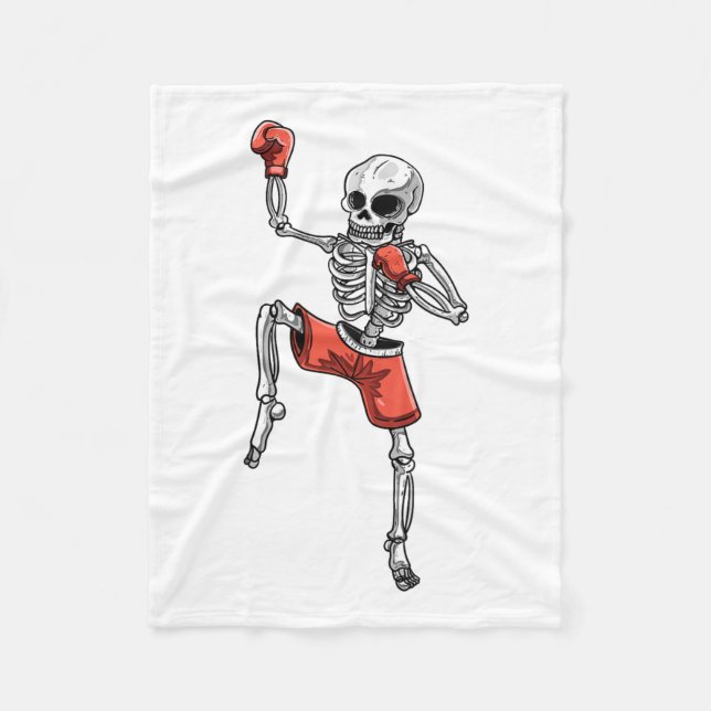 Couverture Polaire Skeleton Muay Thai Halloween Kickboxing Mixed mart (Devant)