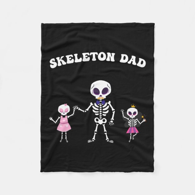 Couverture Polaire Skeleton Papa Costume Halloween Drôle Crâne (Devant)