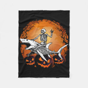 Couverture Polaire Skeleton Riding Shark Lazy Halloween Costume Funny