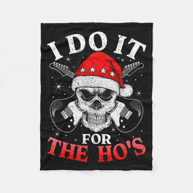 Couverture Polaire Skeleton Santa Rocker Inappropriate Funny Guitar G (Devant)