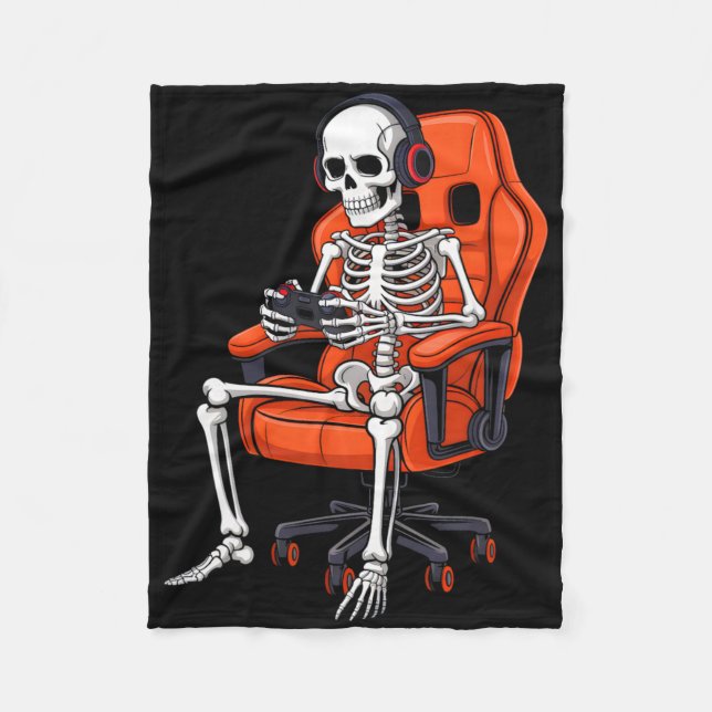 Couverture Polaire Skeleton Video Game Halloween For Men Boys Kids To (Devant)