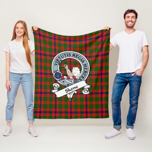 Couverture Polaire Skene Moderne Clan Badge Tartan Plaid (En situation)