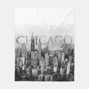 Couverture Polaire Sketch de Chicago Skyline