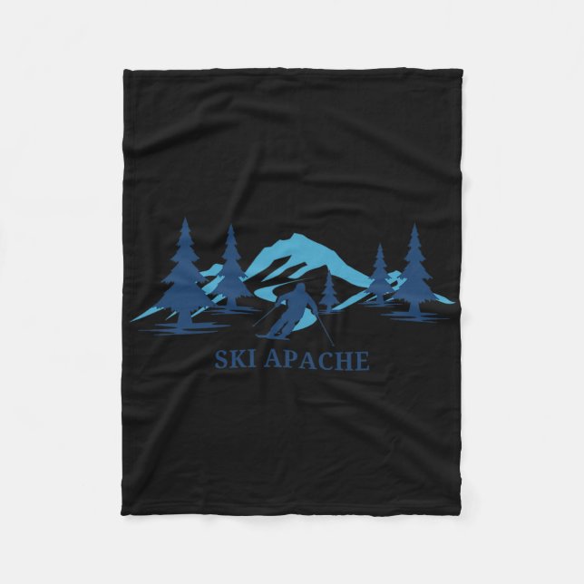 Couverture Polaire Ski Apache New Mexico Station de ski Skieur  (Devant)