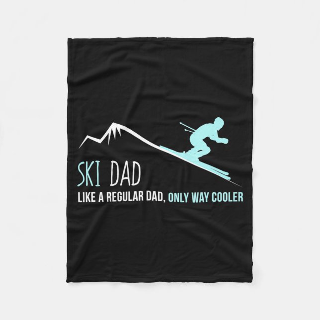 Couverture Polaire Ski Dad Funny Cute Winter Skiing Gift  (Devant)