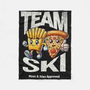 Couverture Polaire Ski D'Équipe - Pizza Et Fries Approuvé Funny Skiin