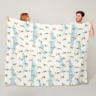 Couverture Polaire Ski d'hiver Montagnes de neige Sports Motifs