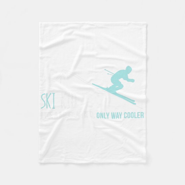Couverture Polaire Ski Kid Funny Mignonne Ski d'hiver Cadeau (Devant)