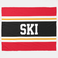 SKI Large Bright Rouge Noir Jaune Stripes De Cours