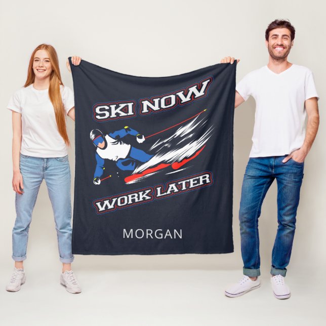 Couverture Polaire Ski Maintenant Travailler Plus Tard Ventilateurs D (En situation)