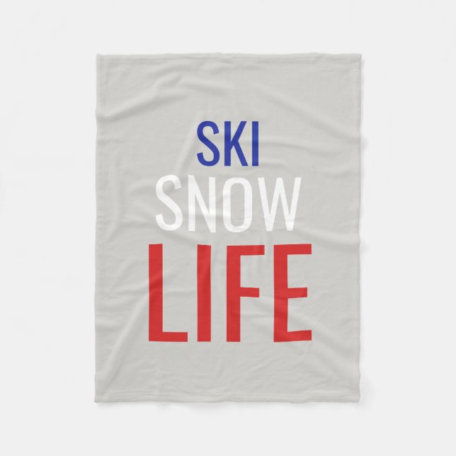 Couverture Polaire Ski, neige, la vie (Devant)