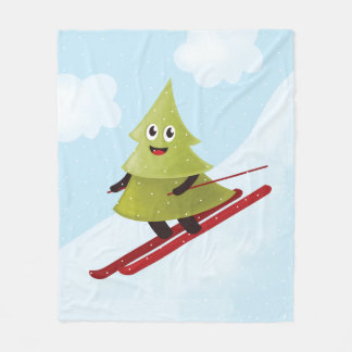Couverture Polaire Ski Pine Arbre Cute Sports Neige hiver