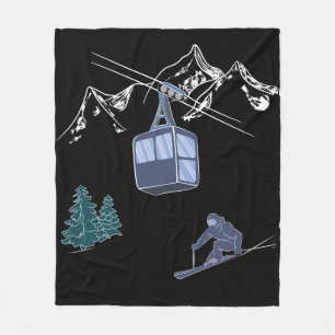 Couverture Polaire Ski Scene Sports d'hiver