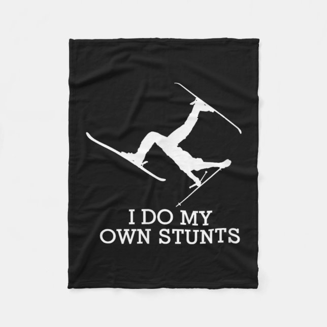 Couverture Polaire Ski Shirt - I Do My Own Stunts - Funny Skiing Tee  (Devant)