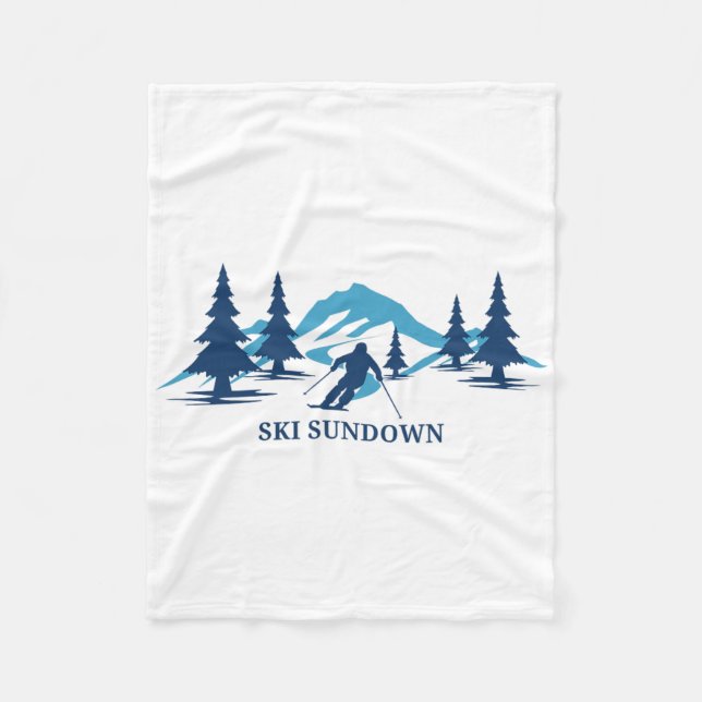 Couverture Polaire Ski Sundown Connecticut Ski Resort Skiing Skier  (Devant)