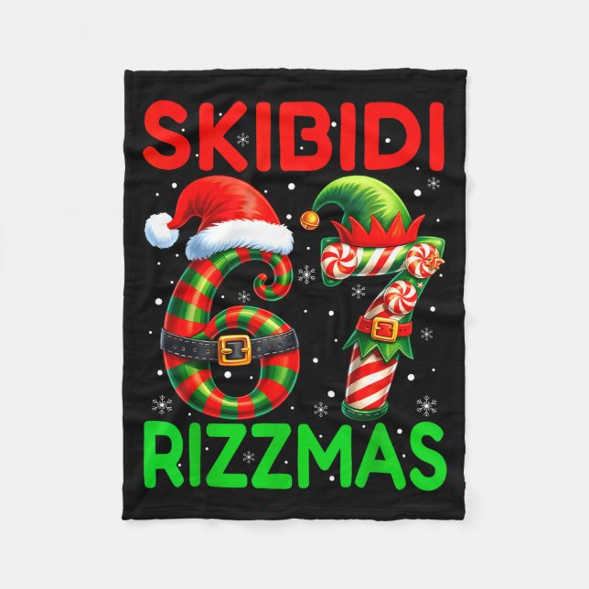 Couverture Polaire Skibidi 67 Rizzmas Funny Six Seven Meme Christmas  (Devant)