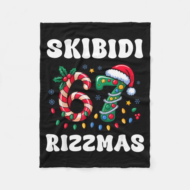 Couverture Polaire Skibidi Rizzmas 67 Christmas Six Seven Xmas Funny  (Devant)