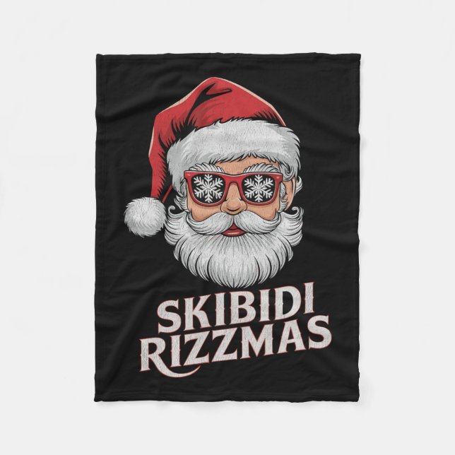 Couverture Polaire Skibidi Rizzmas Noël Père Noël Joyeux Rizz M (Devant)