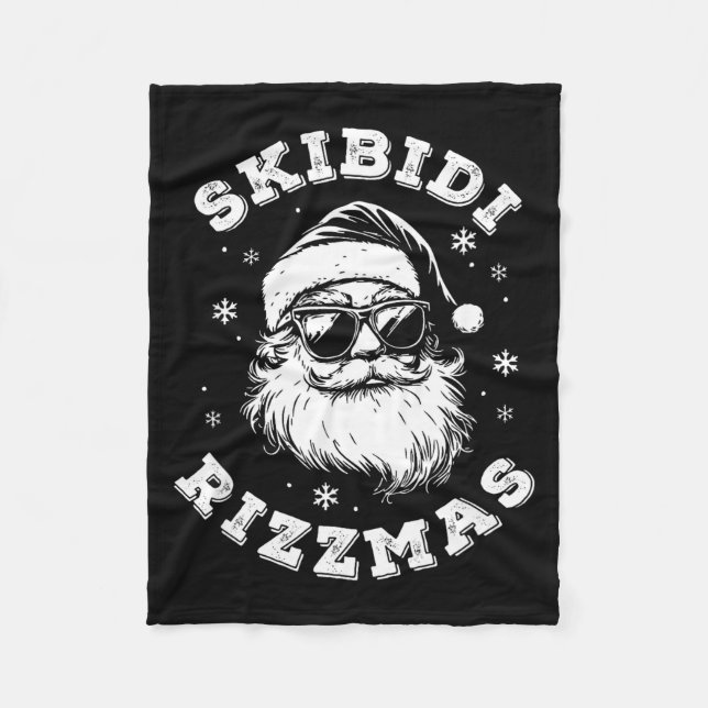 Couverture Polaire Skibidi Rizzmas Santa Funny Christmas Gen Alpha Sl (Devant)