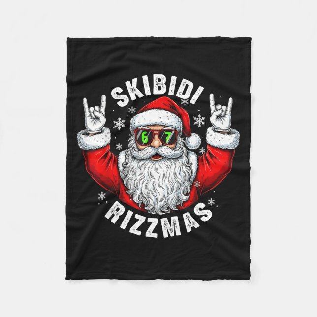 Couverture Polaire Skibidi Rizzmas Santa Sungles Funny Christmas Men  (Devant)