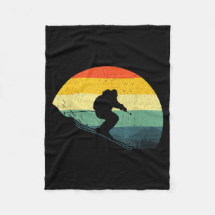 Couverture Polaire Skier cool pour hommes femmes rétro ski neige skie