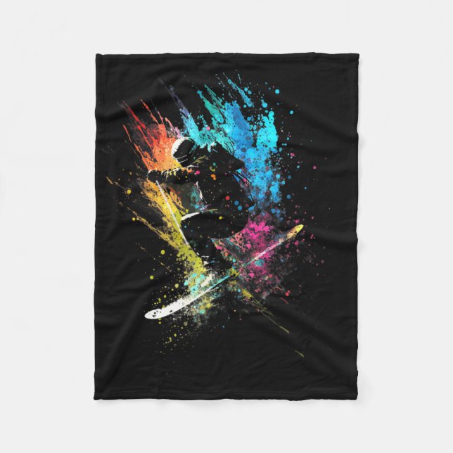 Couverture Polaire Skier Plongée Art Freestyle Ski Ski Rétro Ski (Devant)