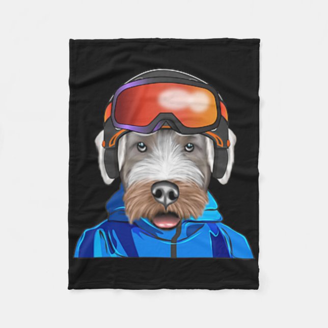 Couverture Polaire Skier Sealyham Terrier Snowboard Pocket (Devant)