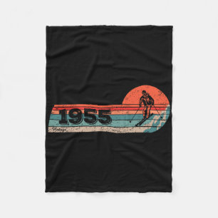 Couverture Polaire Skieurs Skieur Vintage Né 1955 Anniversaire Ski Sk