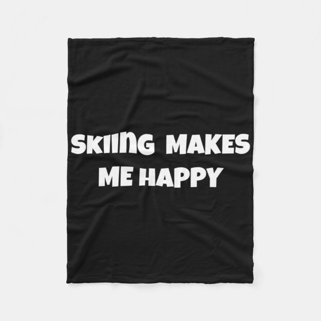 Couverture Polaire Skiing Make Me Happy Design For Men Women Activity (Devant)