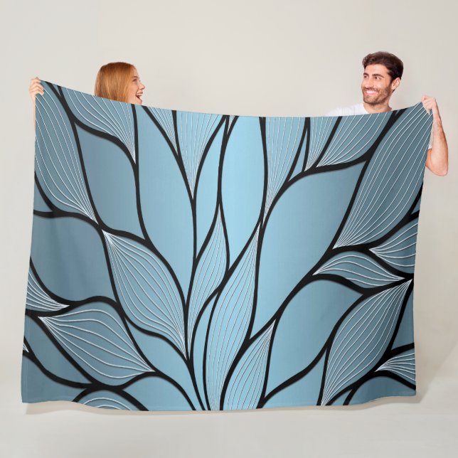 Couverture Polaire Sky Blue Hues Creative Leave Motif (En situation)